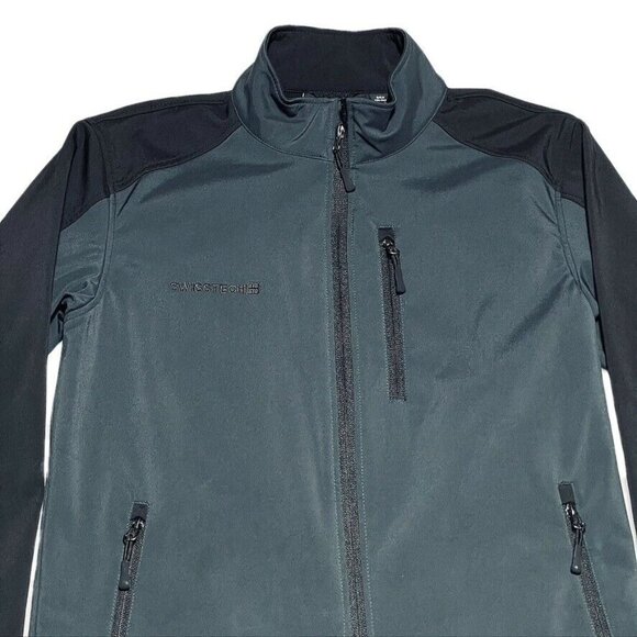 SwissTech Mens Softshell Jacket Water-Resistant Black & Gray Size S - Picture 4 of 12